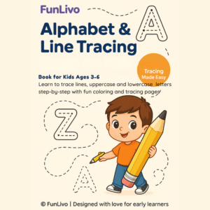 Alphabet & Line Tracing Workbook for Kids Printable PDF Ages 3-6