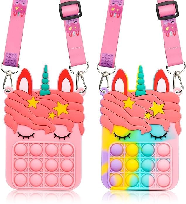 Girls Colourful Pop It Sling Shoulder Small Bag Fidget Toys Handbag Pouch (Set of 2- Multicolor) girls colourful pop it sling shoulder smallbag fidget toys handbag pouch (set of 2 multicolor)