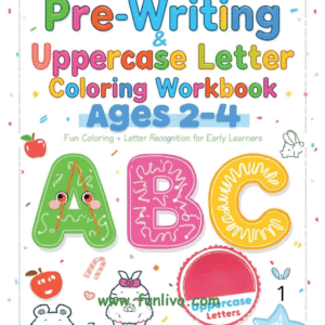 Printable pre-writing & uppercase letter coloring workbook for kids ages 2–4.