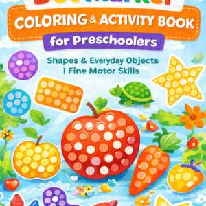Dot Marker Coloring & Activity Book for Preschoolers (Shapes, Fruits & Everyday Objects)