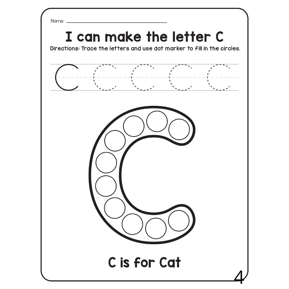 Uppercase Alphabet Animal Dot Markers Workbook | Ages 2-4 (52 Pages) - Image 4