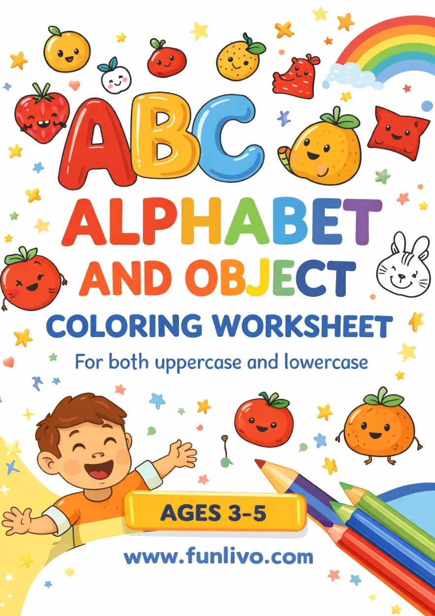 ABC Alphabet Coloring Book for Kids (52+ Worksheets PDF for Preschool)