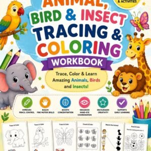 Animal Tracing and Coloring Worksheets for Preschool
