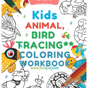 Animal Coloring and Tracing Worksheets for Kids Ages 3-7 | Printable FunLivo Workbook