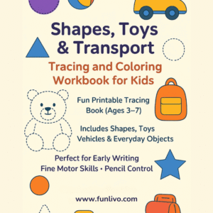Cover Page image of Shapes, Toys & Transport Tracing and Coloring Worksheets