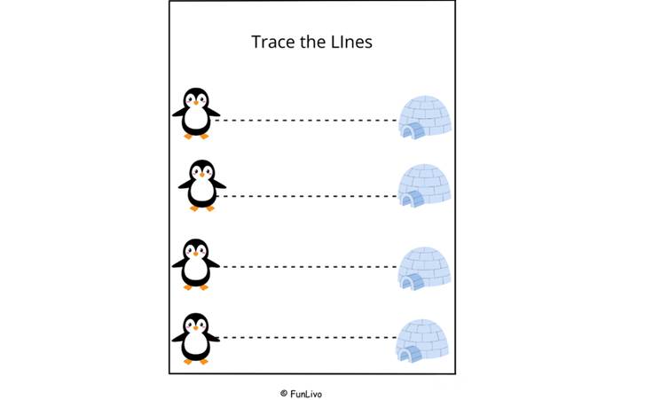 Line tracing worksheet example worksheet for kids