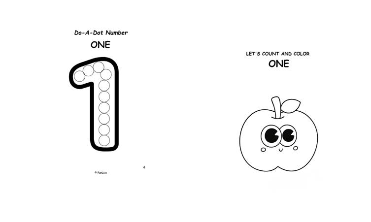 Do-a-dot number one worksheet for preschool kids to practice counting, dot marking, and number recognition