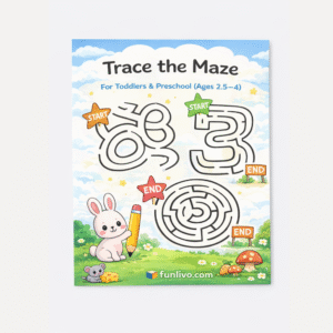 Trace the Maze Workbook – Pre-Writing Mazes for Ages 2.5–4 images.