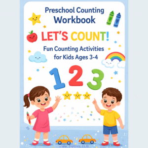 Cover Page of Counting Worksheets for Preschool 1–10 (Ages 3–4)