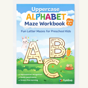 Uppercase Alphabet Maze Worksheets – Fun Letter Mazes for Preschool (Ages 3–4)