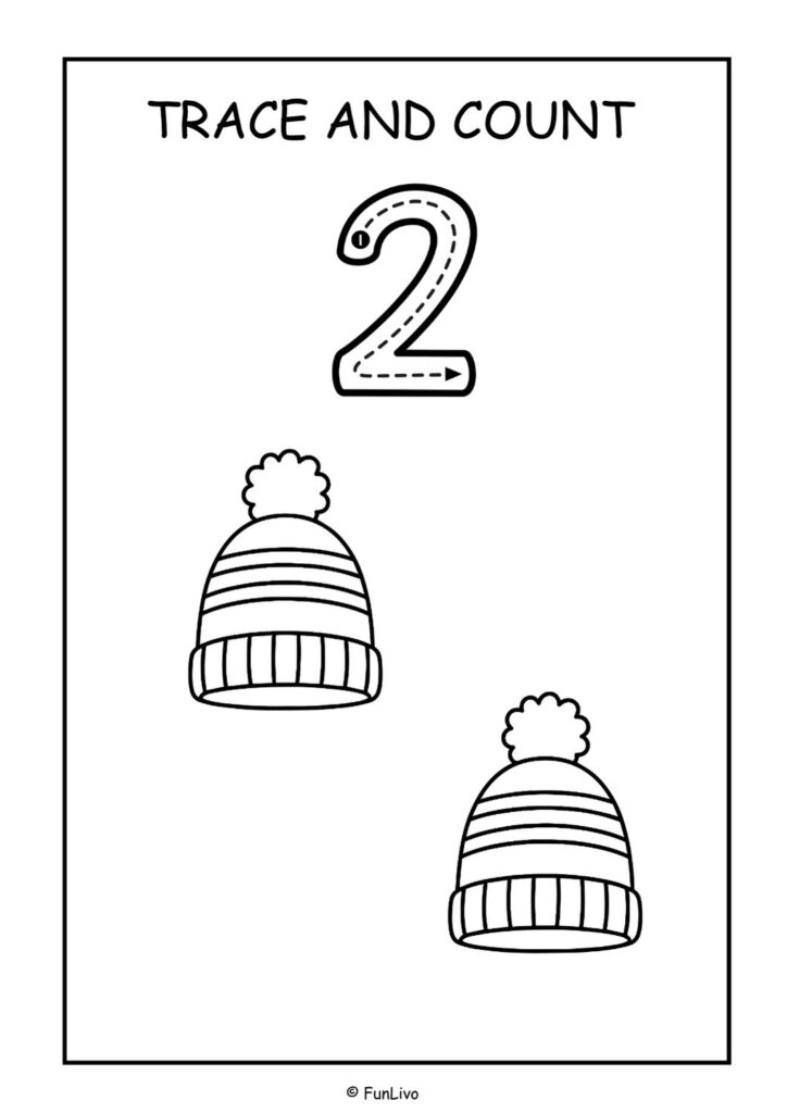 Number tracing worksheets 1–20 for preschool kids