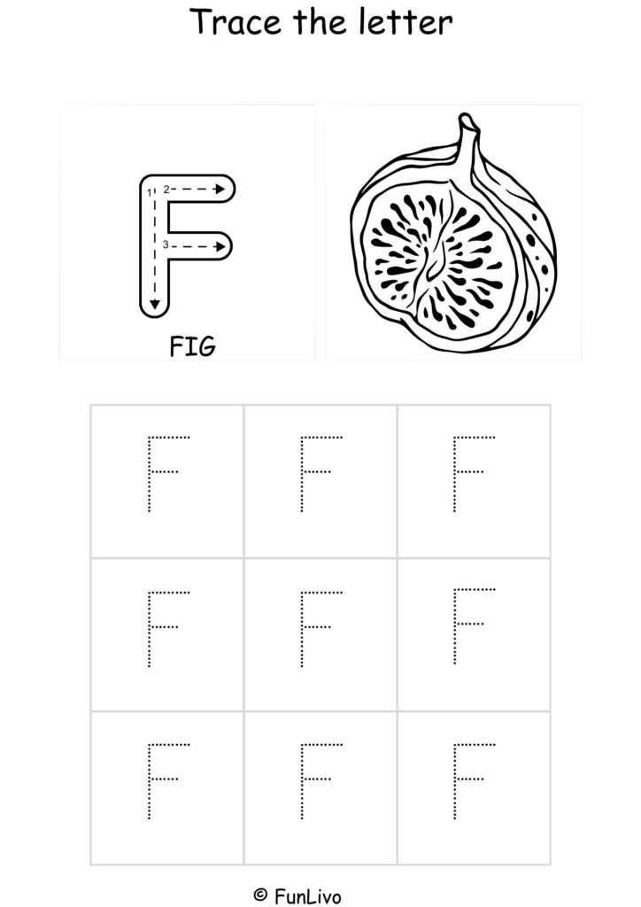 Uppercase Letter F Tracing Worksheet