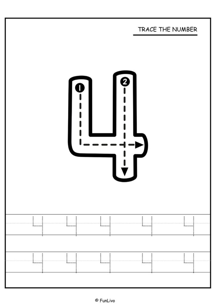 Number tracing worksheets 1–20 for preschool kids