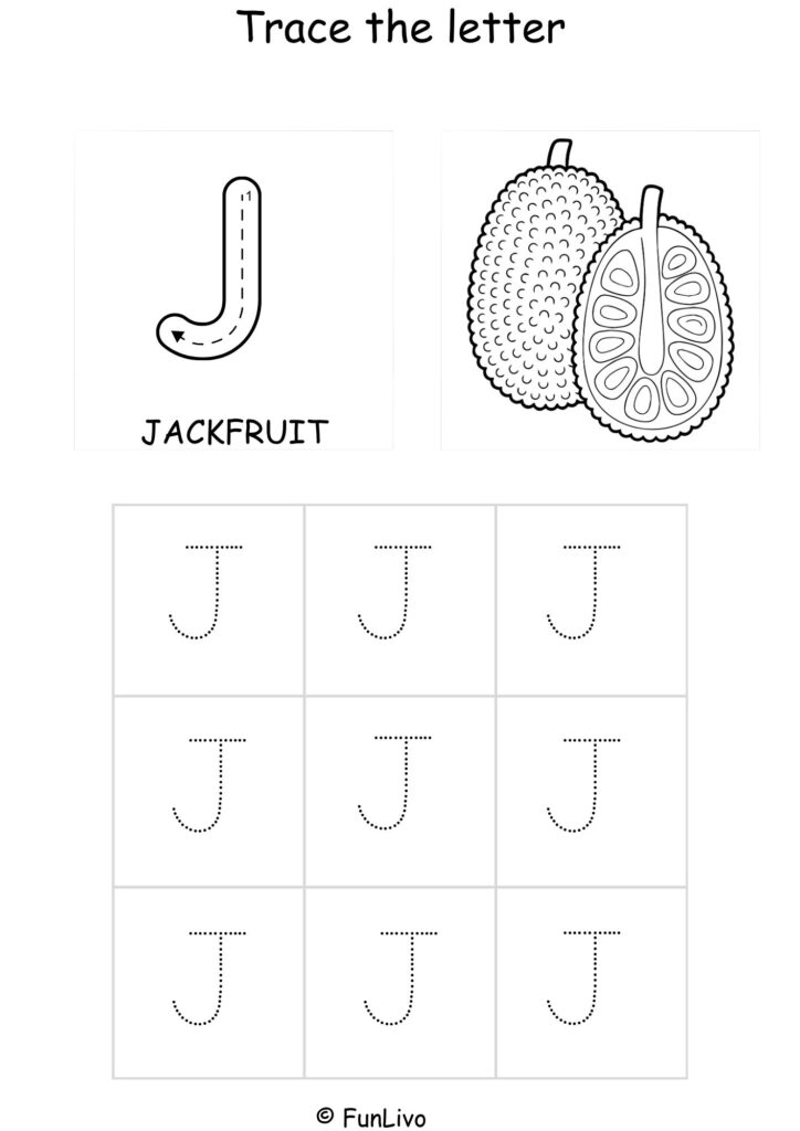 Capital Letter J Tracing and Coloring Worksheet – Printable PDF