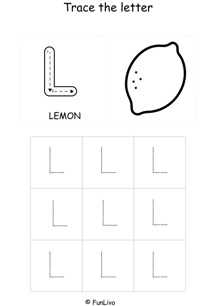 Capital Letter L Tracing and Coloring Worksheet – Printable PDF