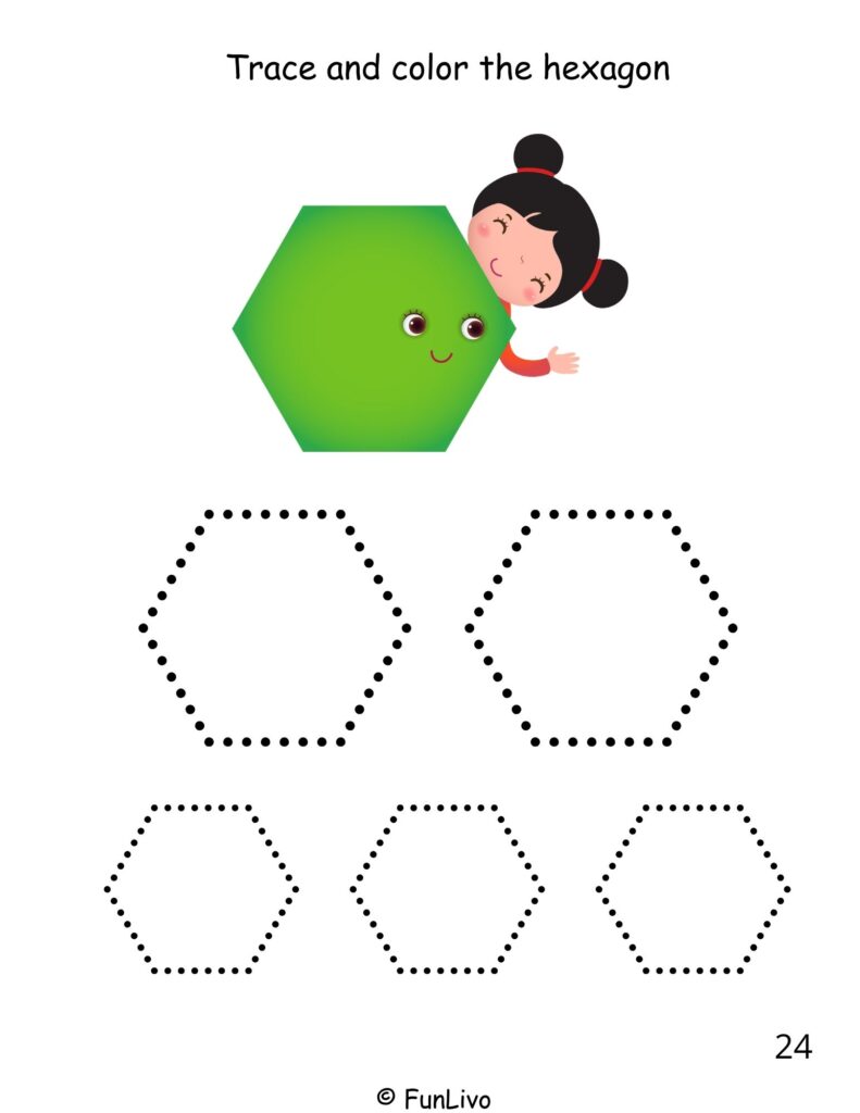 Free trace, color and count shape worksheet pdf for kids