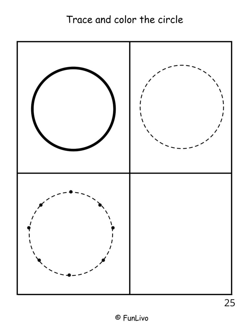Free trace and color shape worksheet pdf for kids