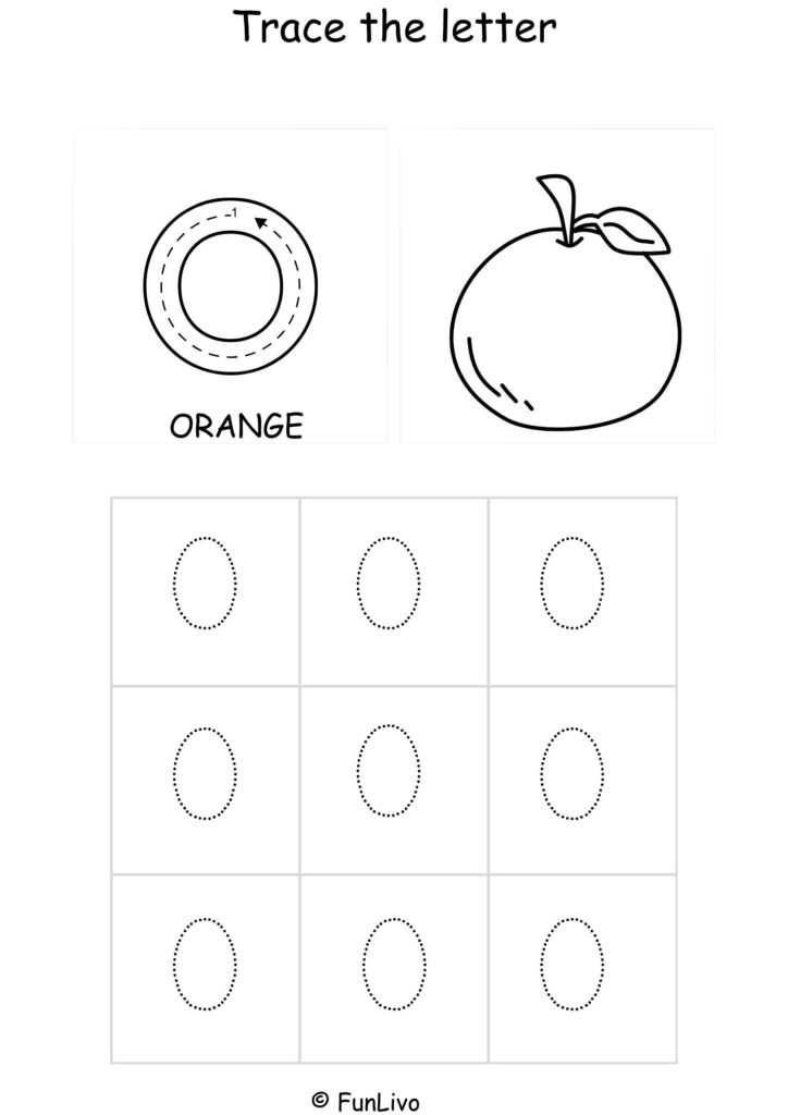 Capital Letter O Tracing and Coloring Worksheet – Printable PDF