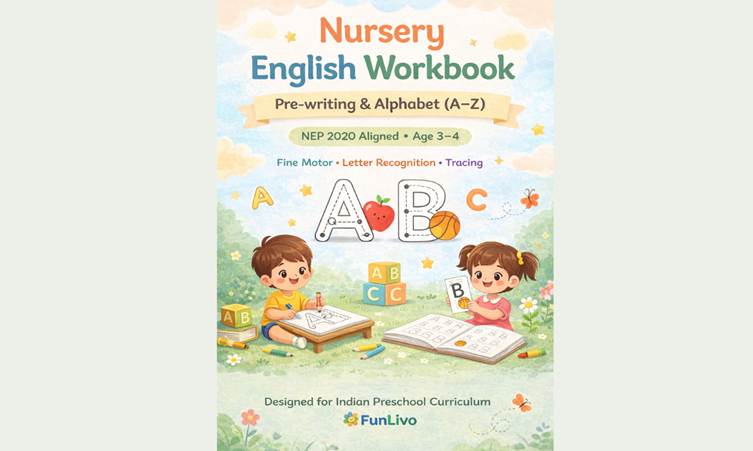 nursery english alphabet learning workbook for kids age 3 to 4 tracing letters and phonics basics