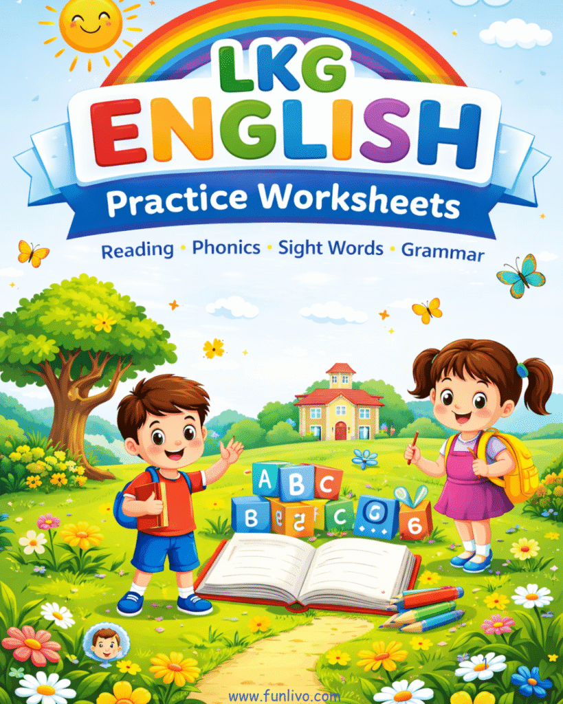 LKG English Practice Worksheets Printable PDF - funlivo.com