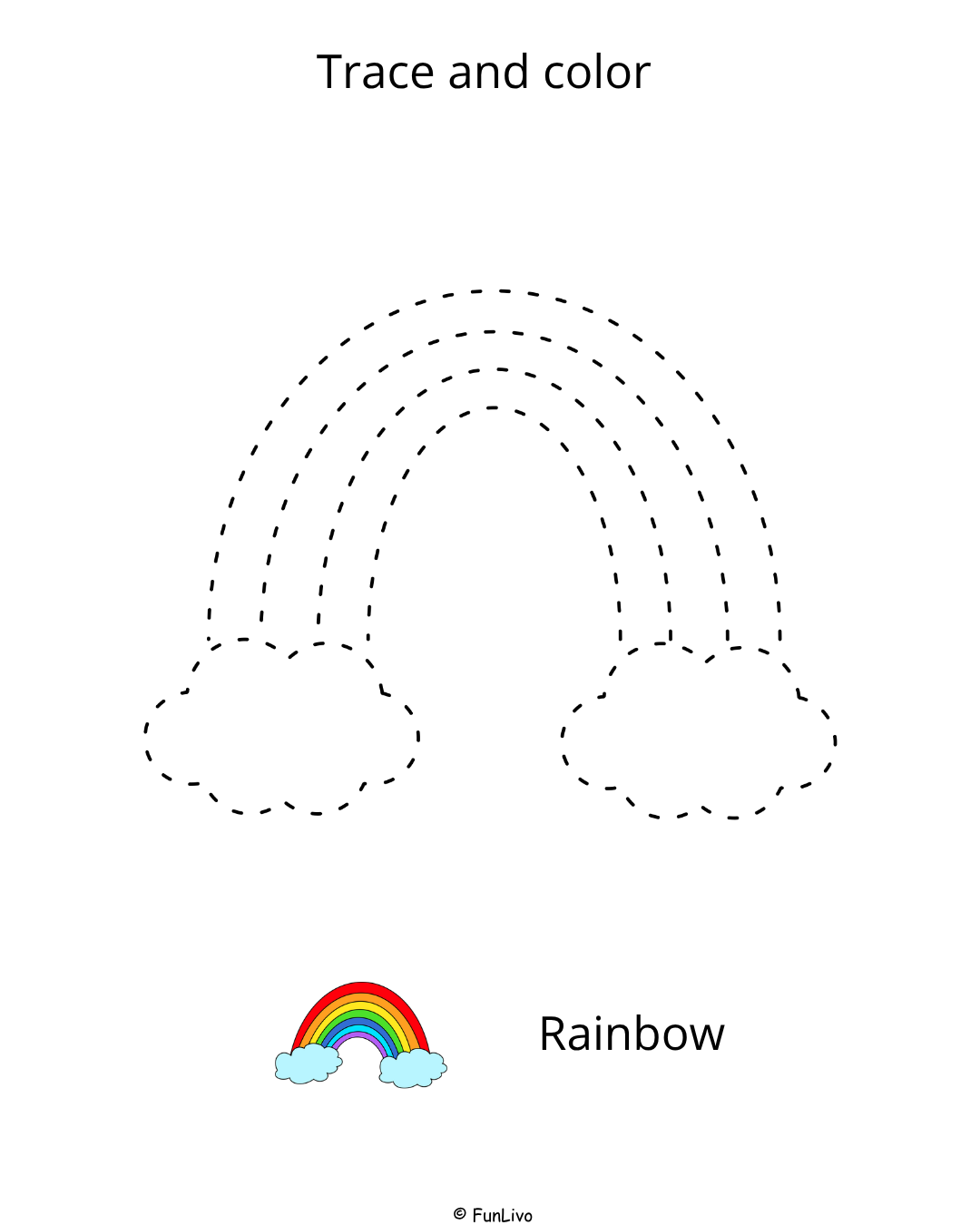 LKG Coloring and Tracing Worksheets Workbook rainbow tracing worksheet