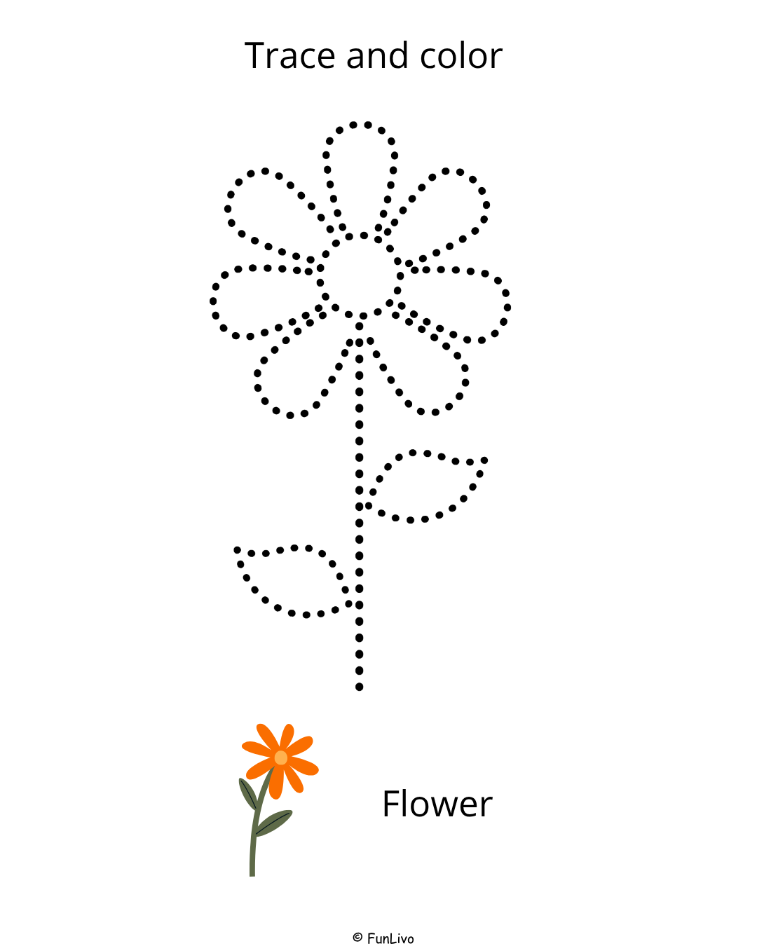 LKG Coloring and Tracing Worksheets Workbook flower tracing worksheet