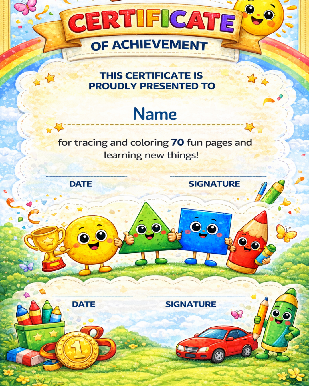 LKG Coloring and Tracing Worksheets Workbook certificate of book completetion