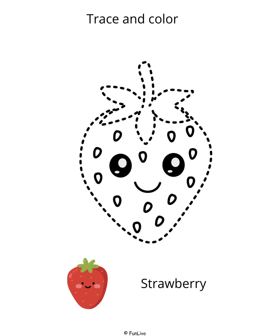 LKG Coloring and Tracing Worksheets Workbook fruit tracing worksheet