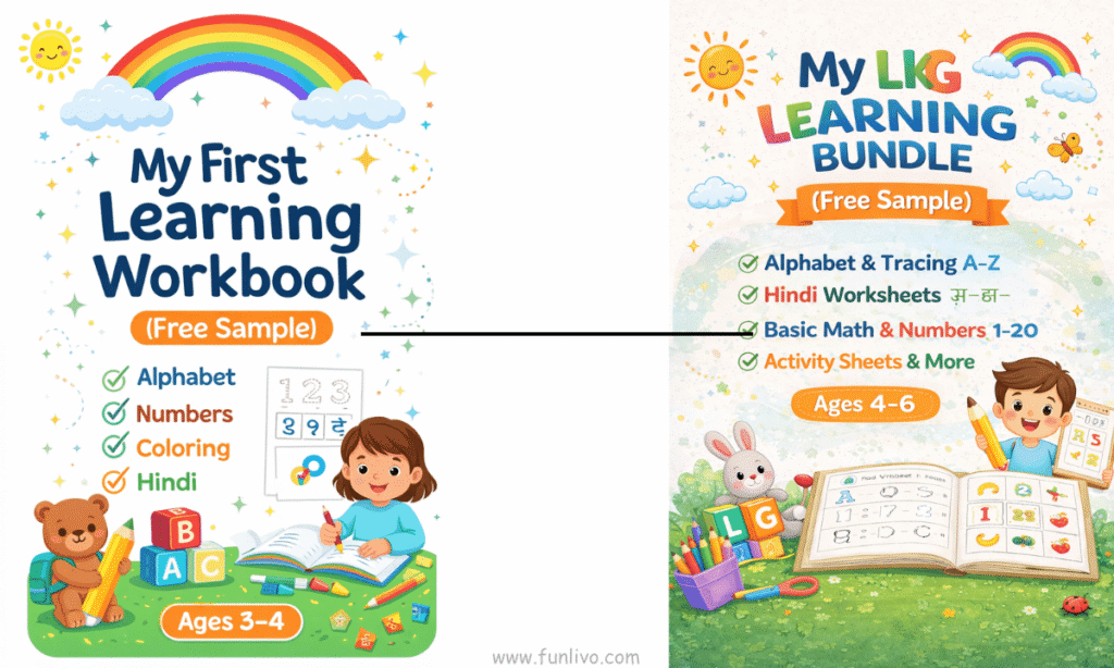 Free Sample Worksheets for Kids (Nursery & LKG) – Download PDF