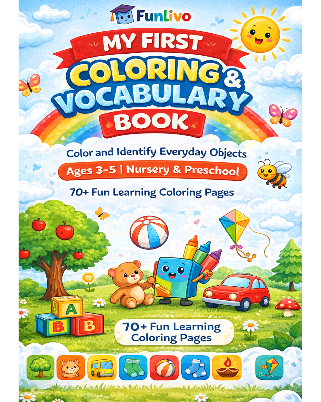Coloring Worksheets for Nursery – Daily Objects Identification PDF (Ages 3–5)