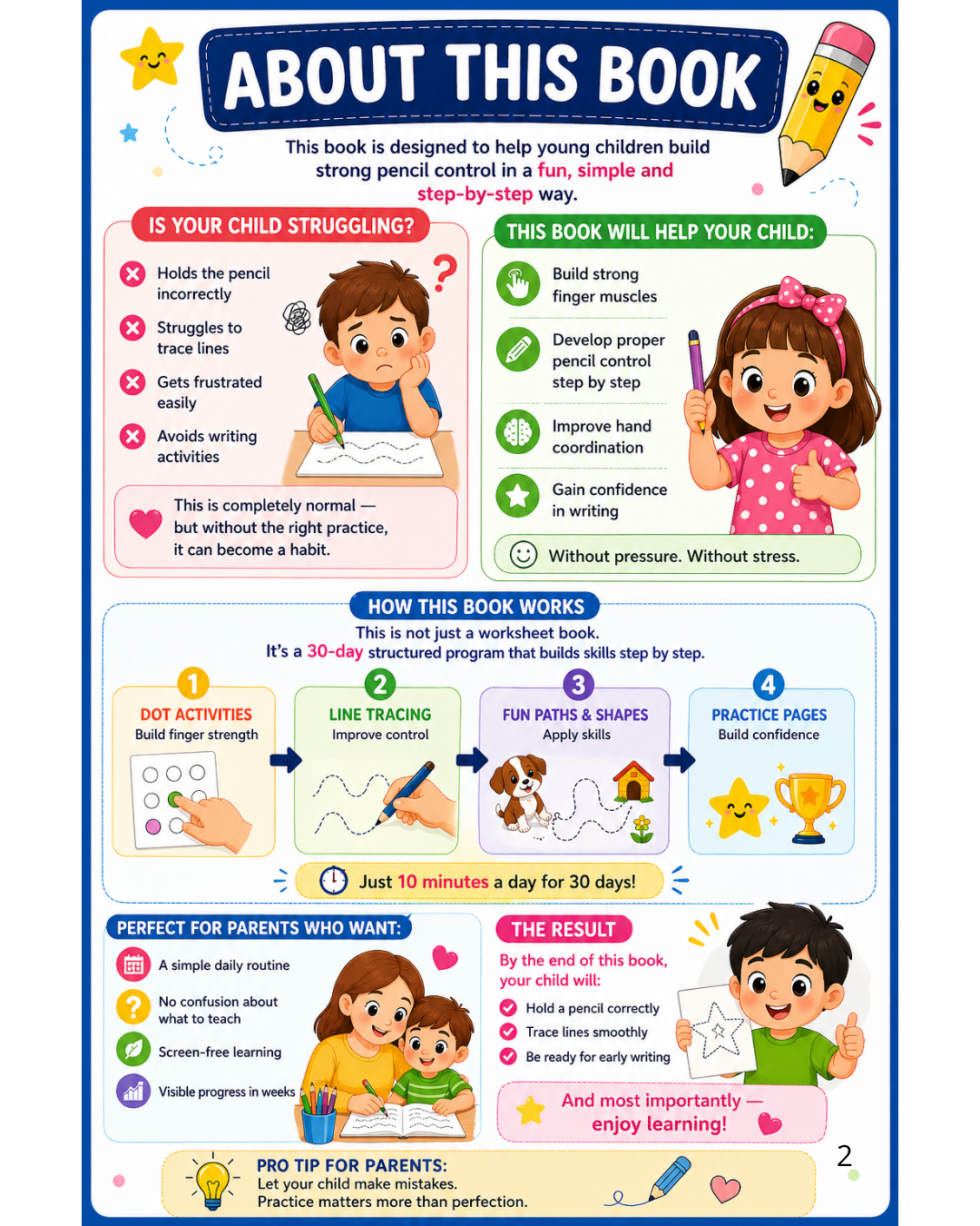 30 Days Pencil Control Program Worksheets PDF for Kids (Ages 3–4) - Image 2
