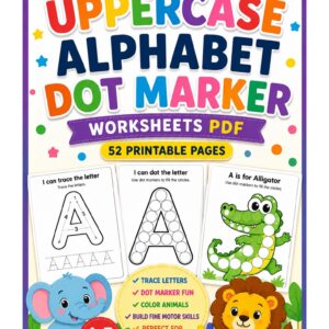 Uppercase Alphabet Dot Marker Worksheets PDF | 52 Printable Preschool Pages