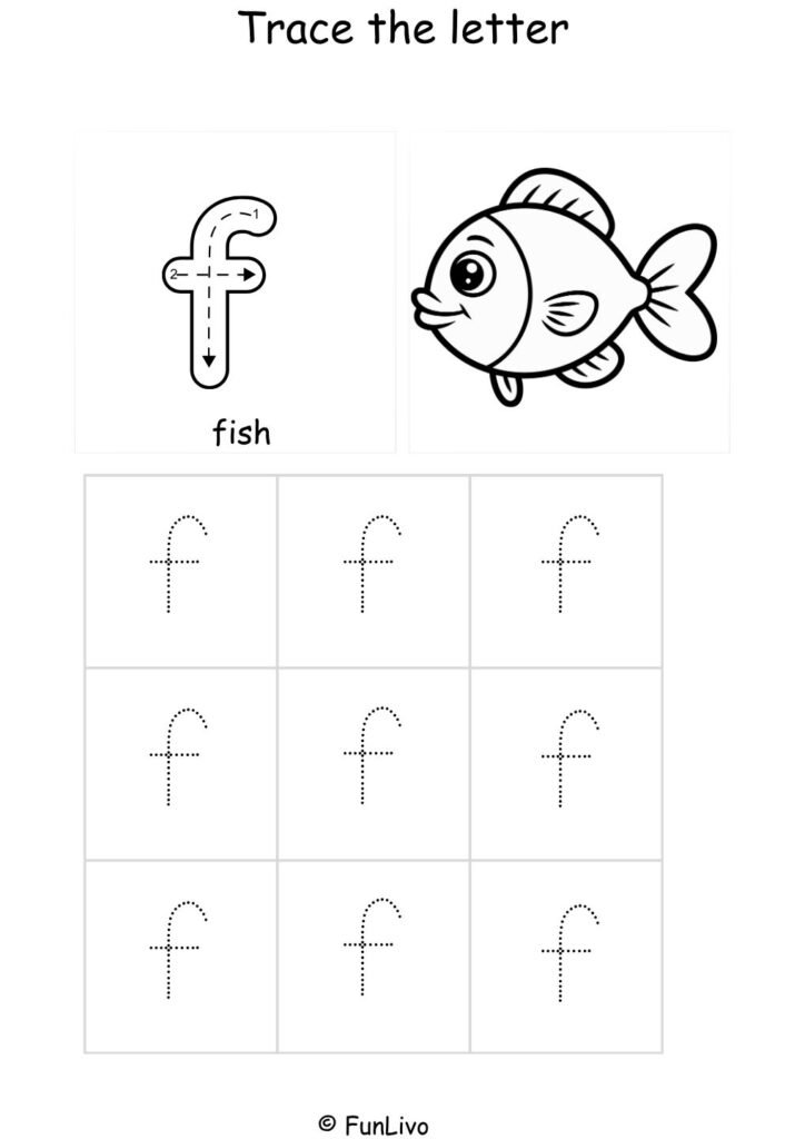 Lowercase Letter F Tracing Worksheet