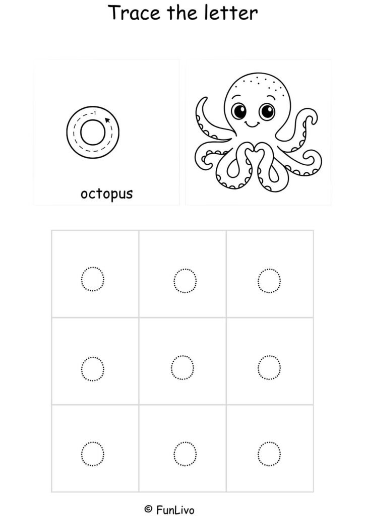 Lowercase Letter O Tracing Worksheet