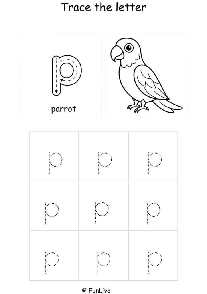 Lowercase Letter P Tracing Worksheet
