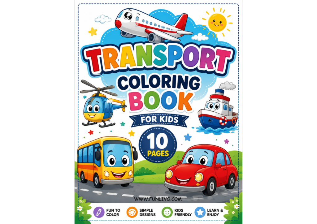 Free Transport Coloring Book for Kids