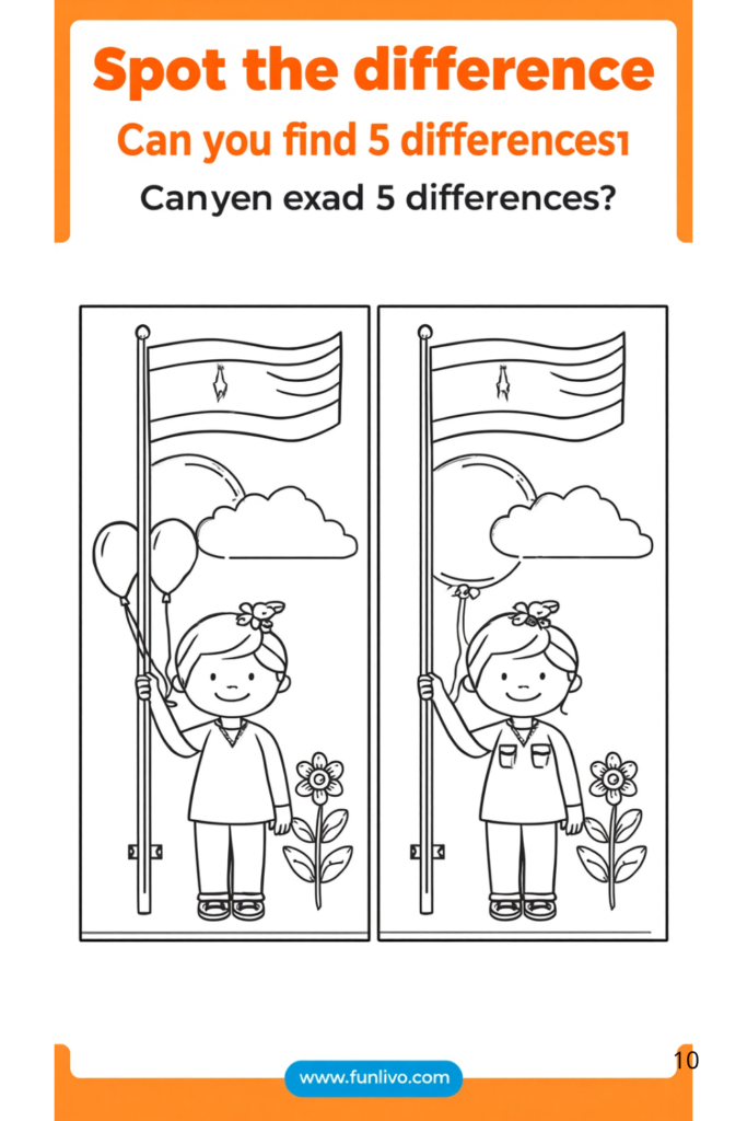 Download Free Spot The Difference Activity Worksheeet