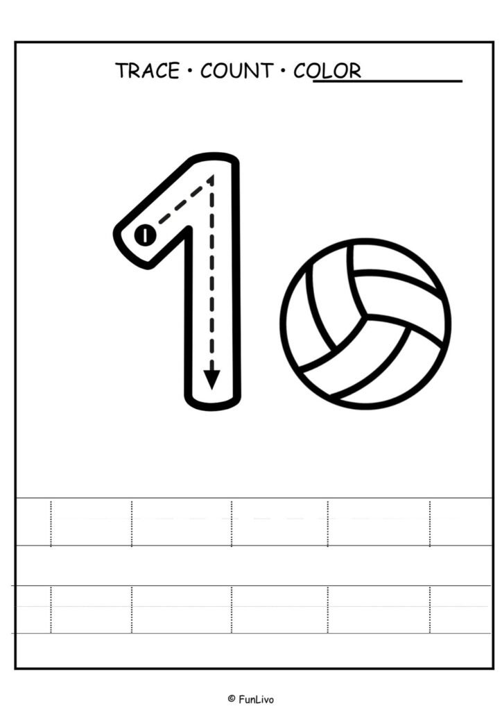 Free number 5 tracing worksheet for preschool kids with counting and coloring activity