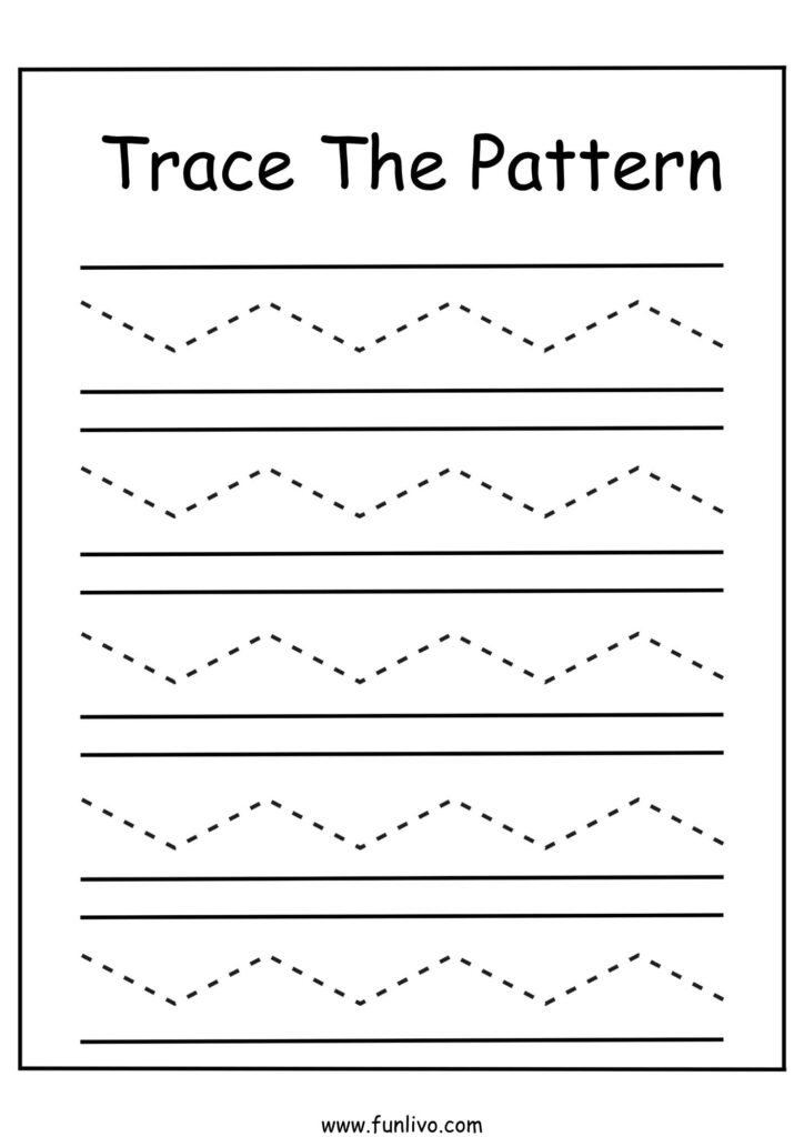Free zigzag line tracing worksheet for preschool kids