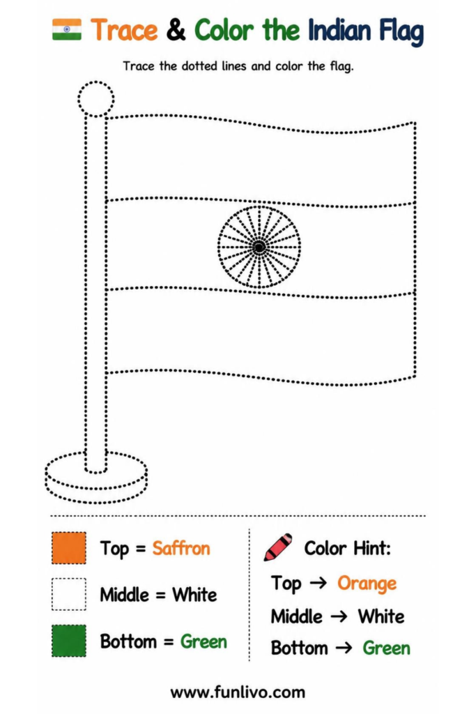 Download Free Flag Tracing Worksheet