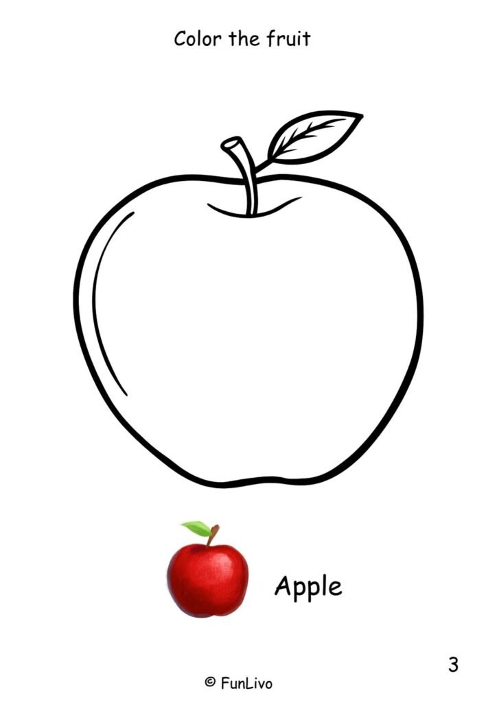 Fruits and Vegetables Tracing and Coloring Worksheets
