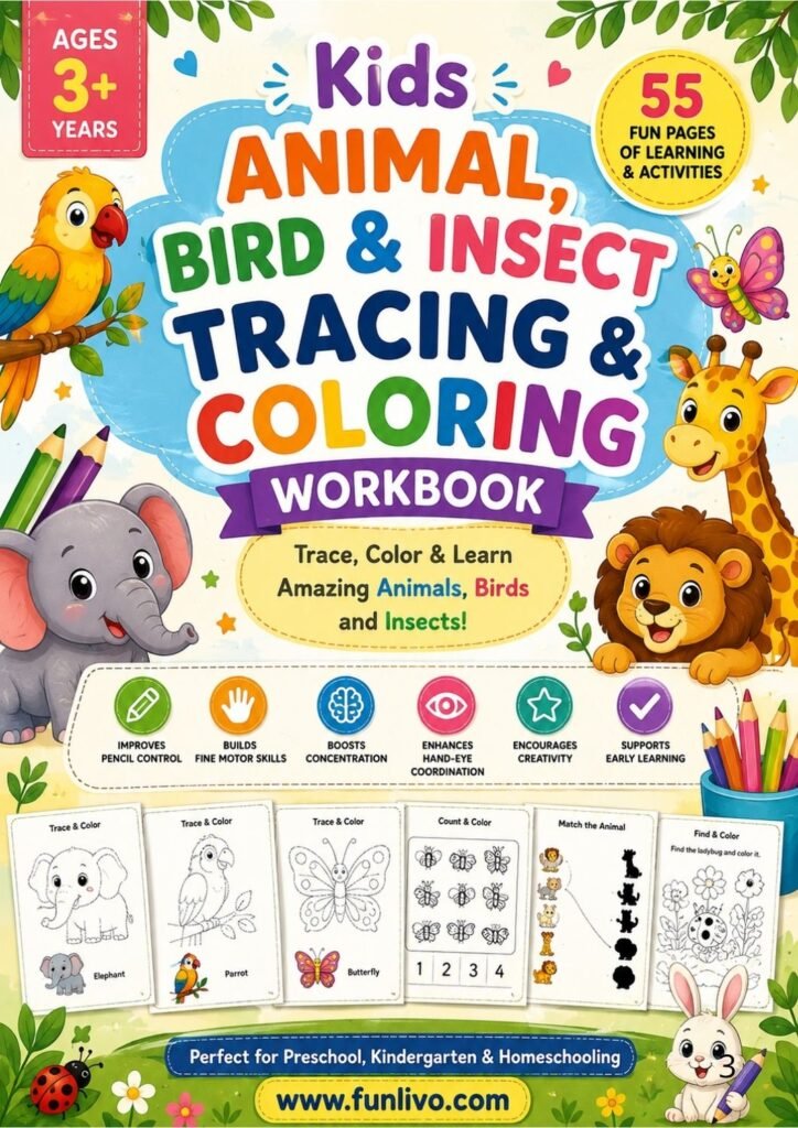 free animal coloring worksheets for preschool kids