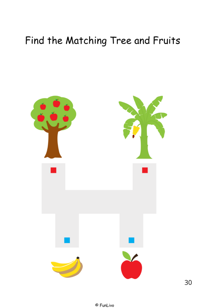 Fruits and vegetables activity worksheet for kids