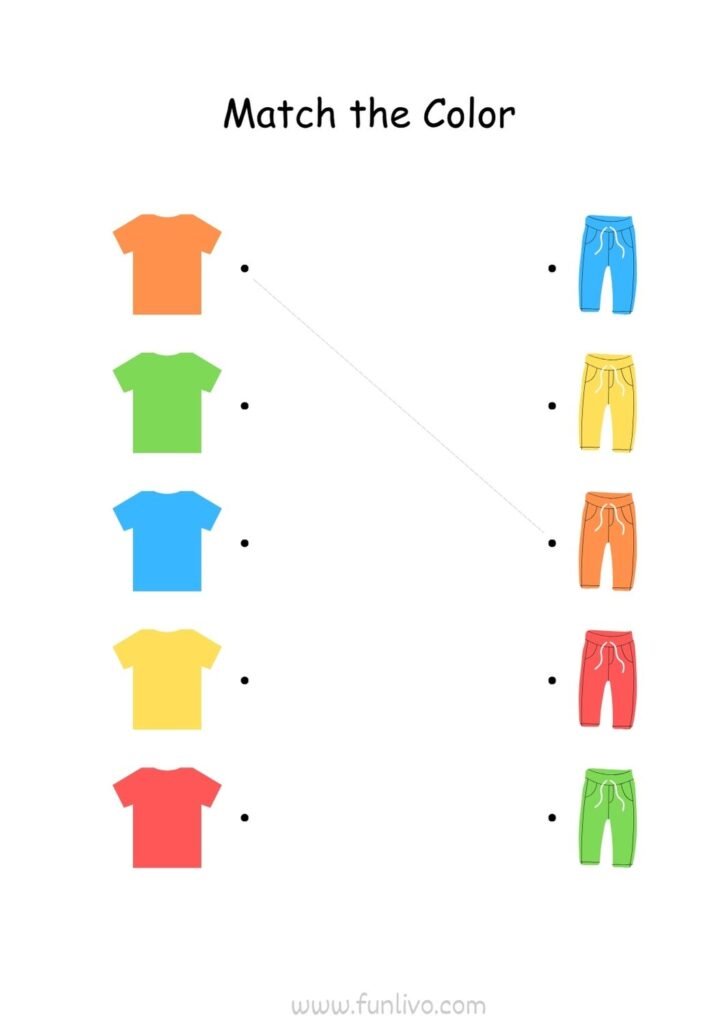 color matching activity worksheet for preschool kids