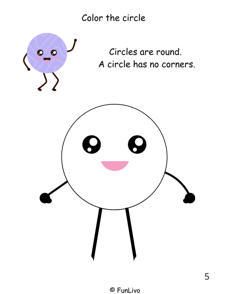 Circle coloring worksheet for preschool kids