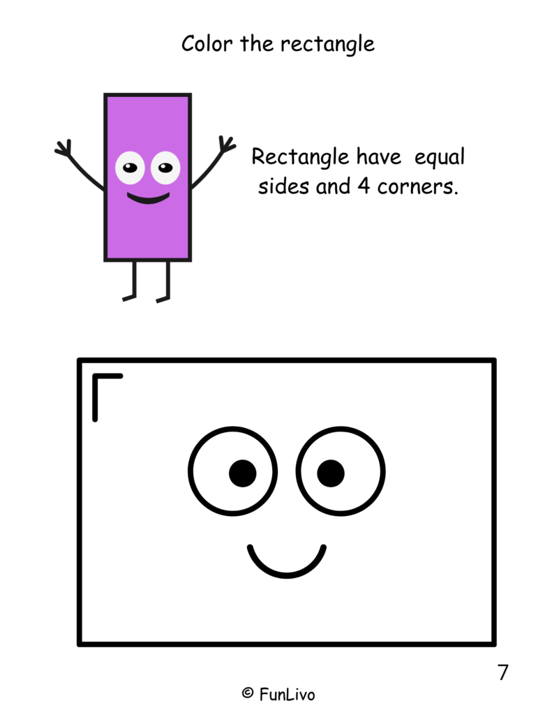 Rectangle coloring worksheet for preschool kids