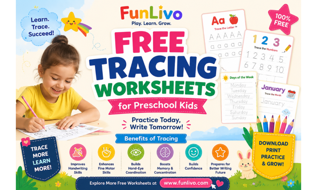 Image of Free Tracing Worksheets for Preschool Kids