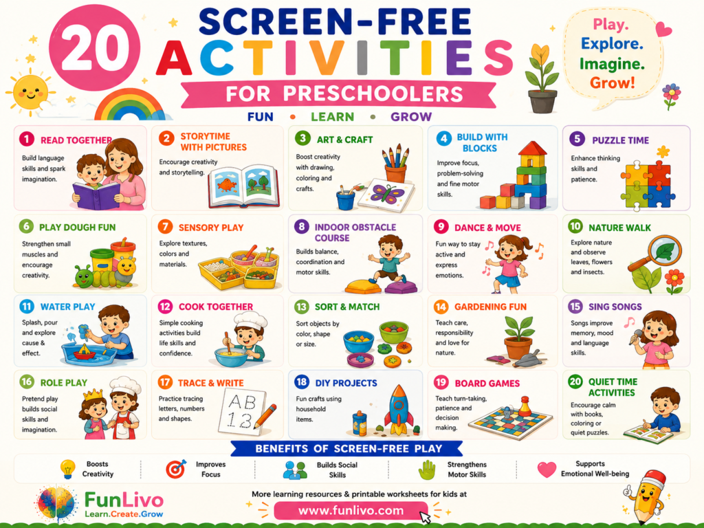 Screen-Free Activities for Preschool Kids: Fun Ideas, Printables and More