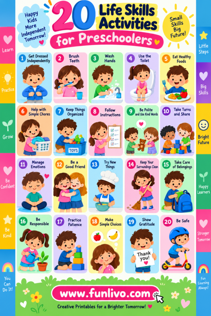 Preschool Activities for Kids' Life Skills Ideas