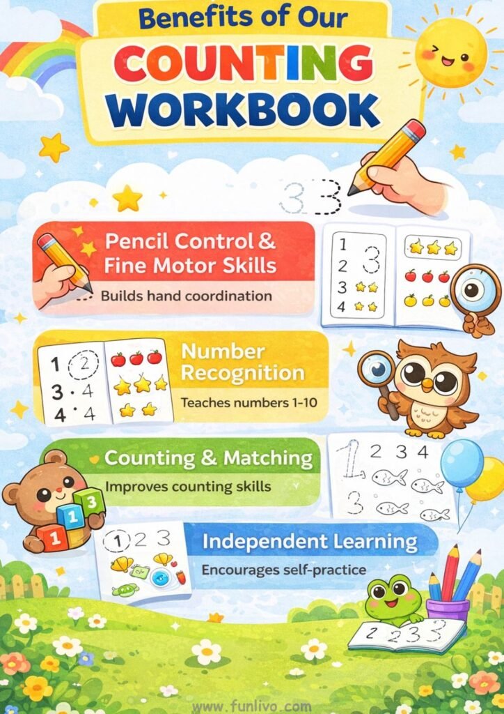 Counting Worksheets for Preschool Kids: Count 1–10